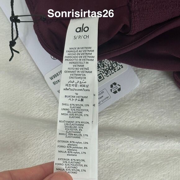 Alo Yoga Real Bra Tank - Burgundy Small Sold Out - Picture 8 of 10